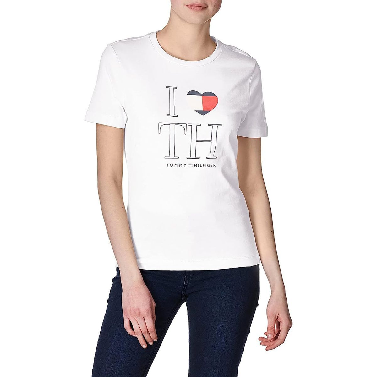 TOMMY HILFIGER - Polera Im I Love Slim Fit Blanco Tommy Hilfiger