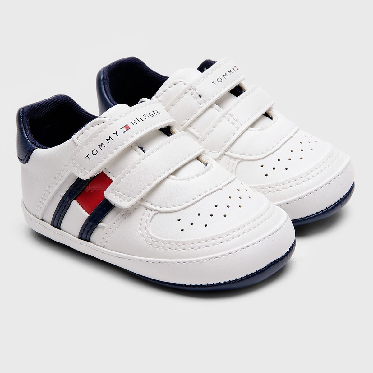 TOMMY HILFIGER - Zapatillas Con Velcro Y Logo Niño Blanco Tommy Hilfiger