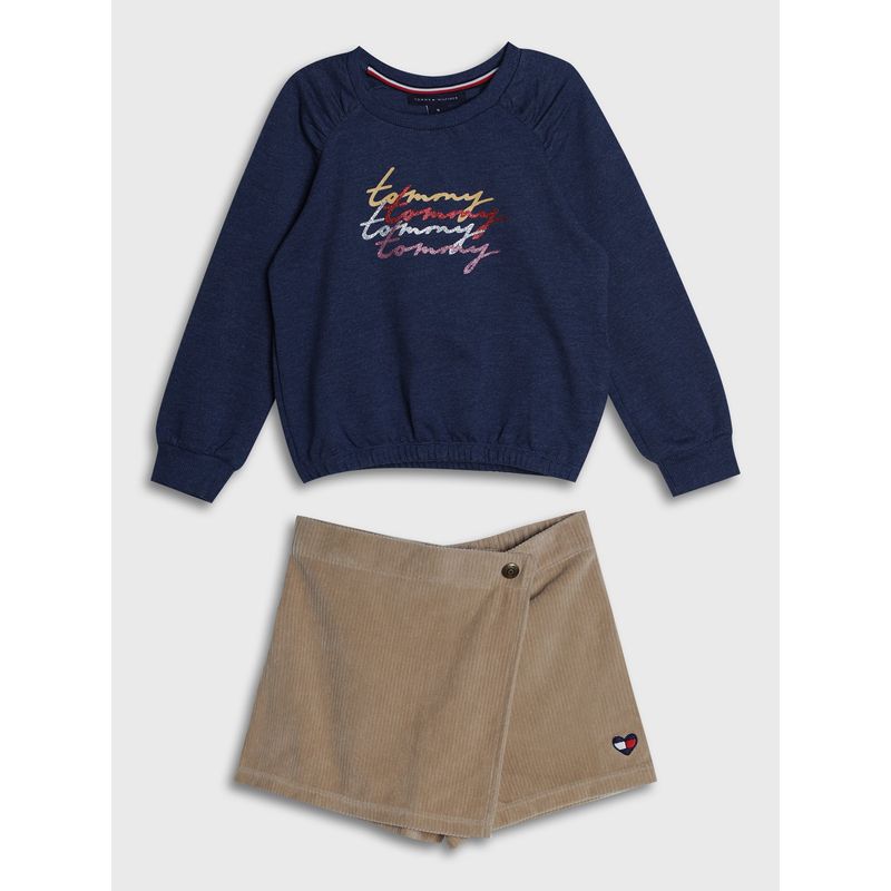 TOMMY HILFIGER - Set De Polerón-Falda Pantalón Niña Multicolor Tommy Hilfiger