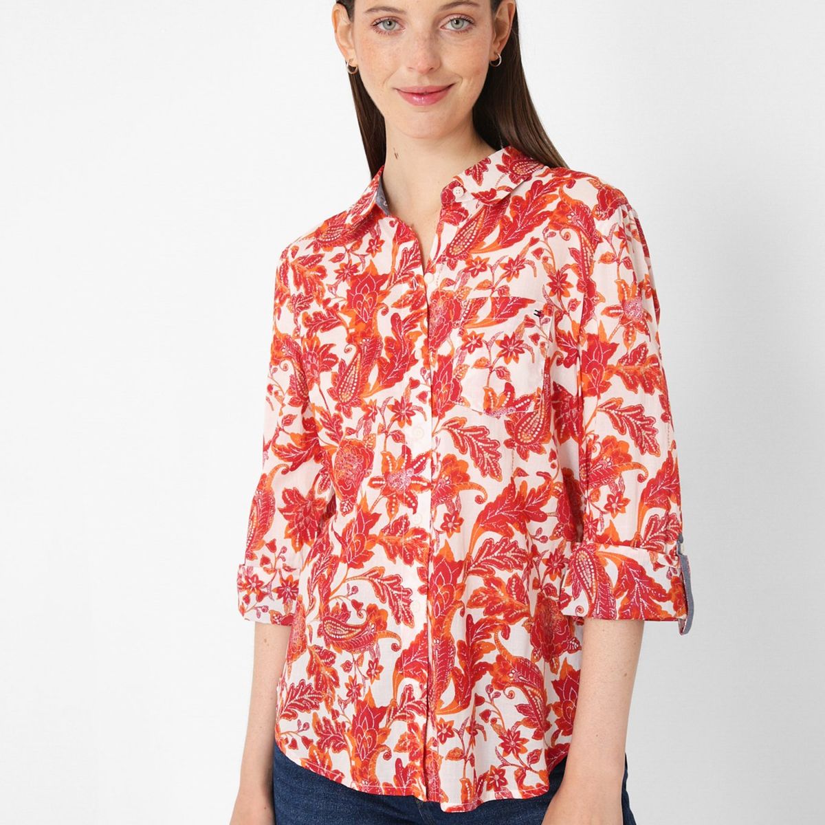 TOMMY HILFIGER - Camisa Diseño Floral Rojo Tommy Hilfiger