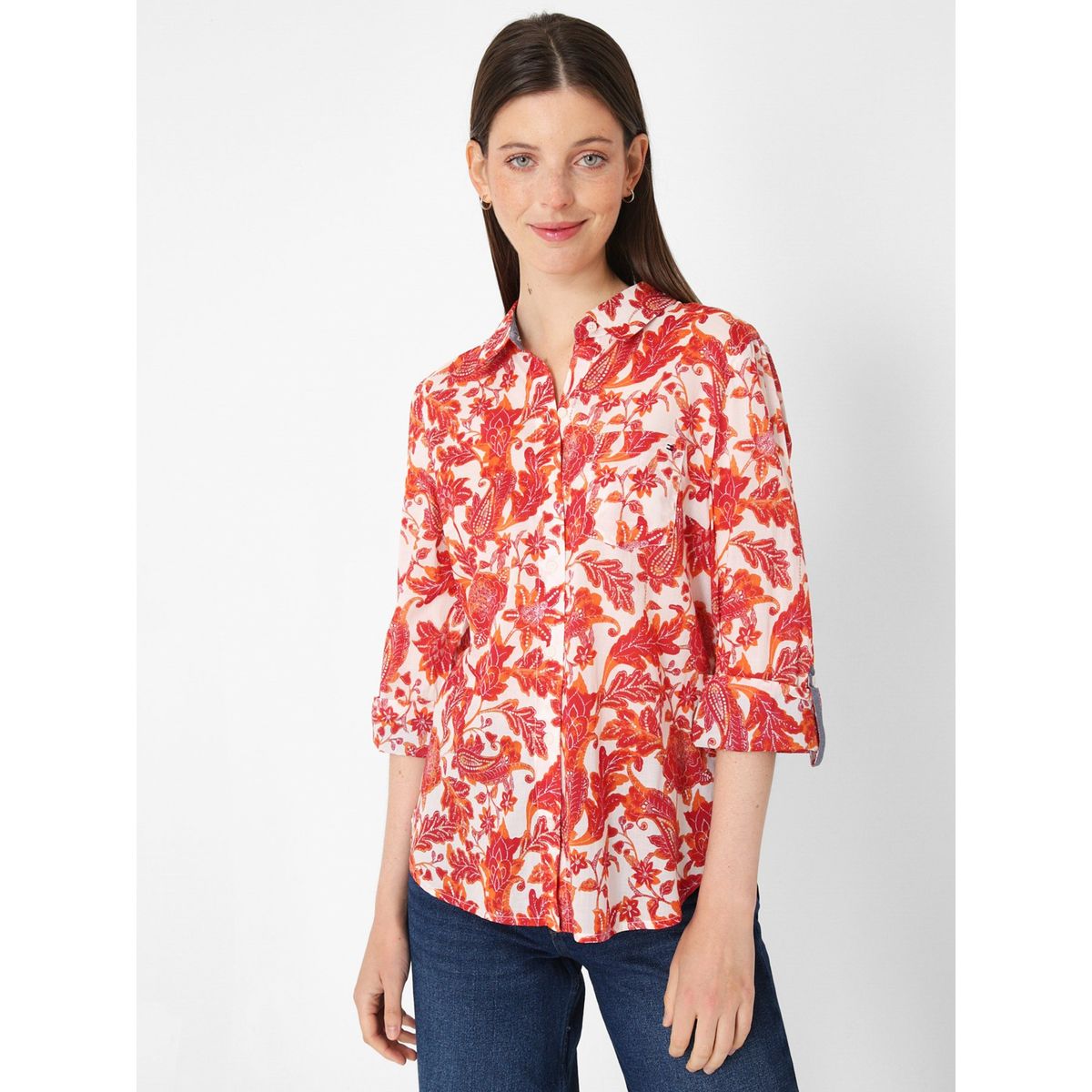 TOMMY HILFIGER - Camisa Diseño Floral Rojo Tommy Hilfiger