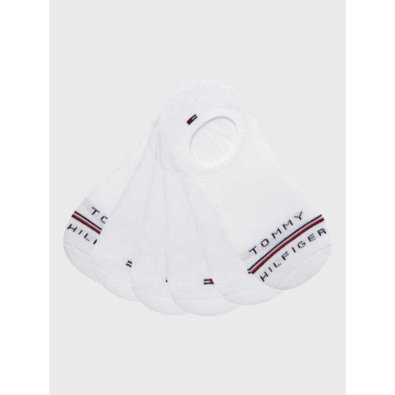 TOMMY HILFIGER - Pack 6 Calcetin Rayas Bordado Blanco Tommy Hilfiger