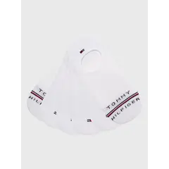 TOMMY HILFIGER - Pack 6 Calcetin Rayas Bordado Blanco