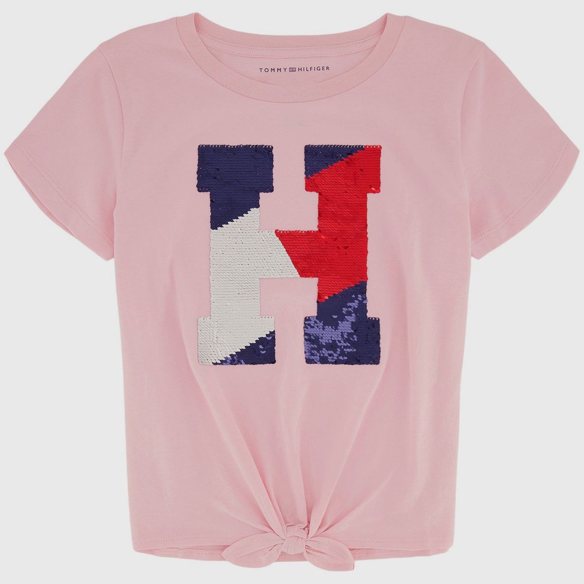 TOMMY HILFIGER - Polera Con Logo De Lentejuelas Niña Rosado Tommy Hilfiger
