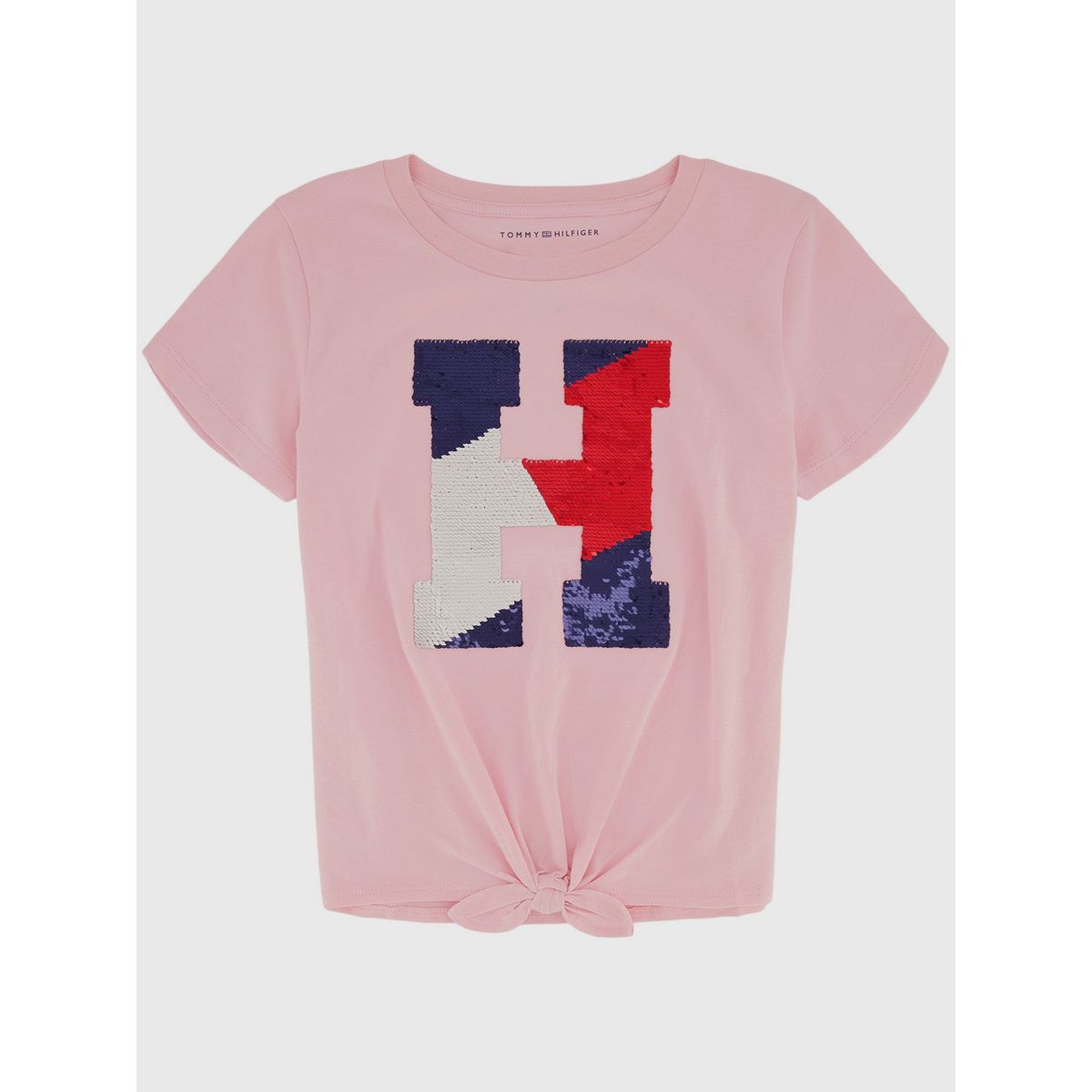 TOMMY HILFIGER - Polera Con Logo De Lentejuelas Niña Rosado Tommy Hilfiger