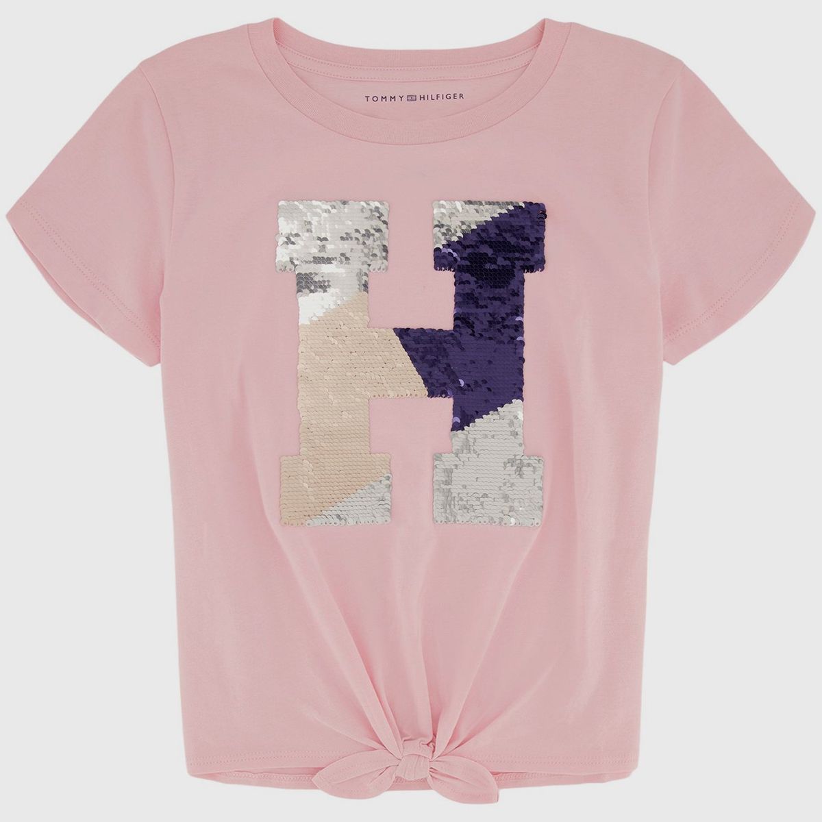 TOMMY HILFIGER - Polera Con Logo De Lentejuelas Niña Rosado Tommy Hilfiger