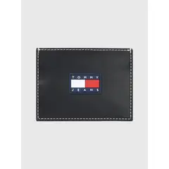 TOMMY HILFIGER - Tarjetero Con Costuras A Contraste Negro