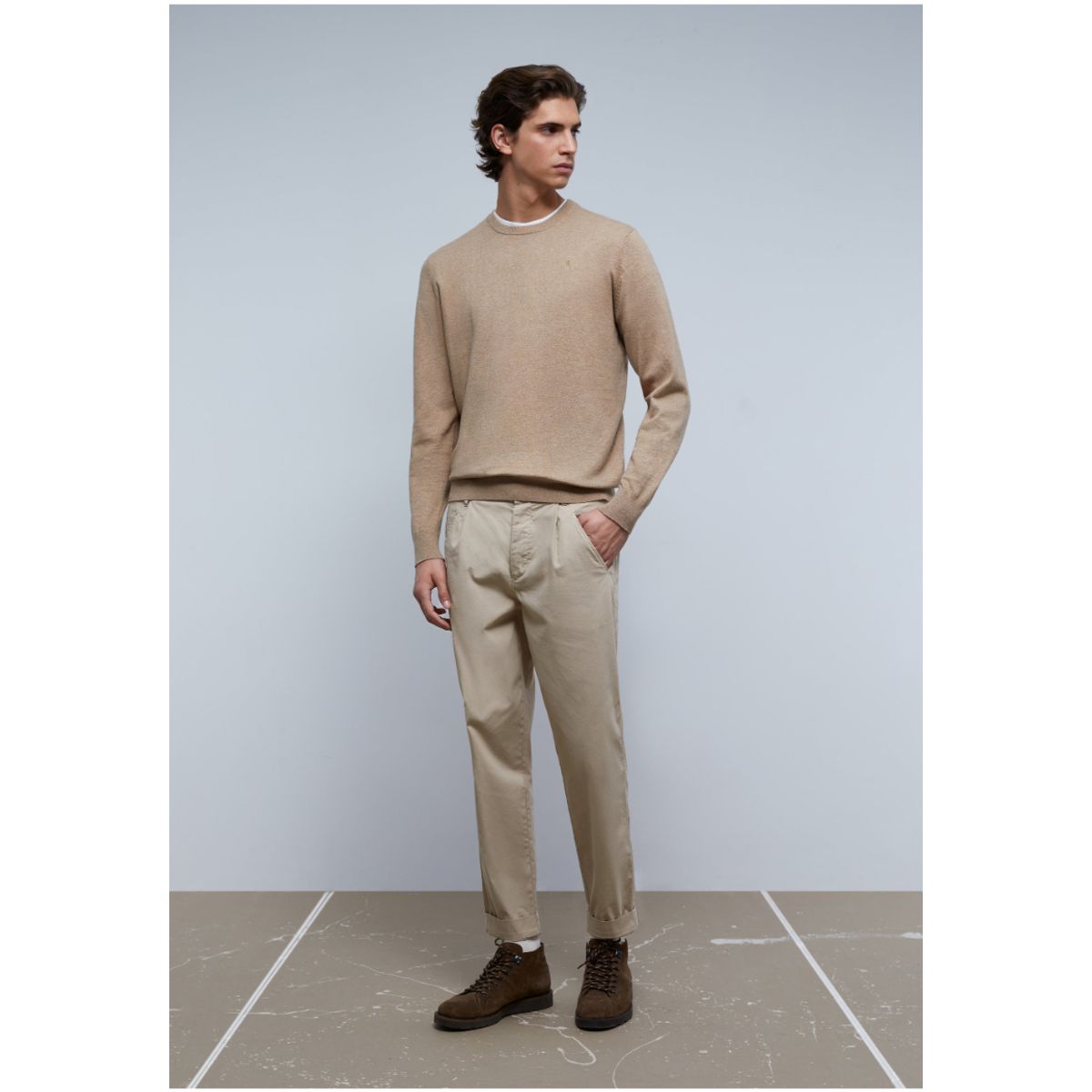 SCALPERS - Sweater Cuello Redondo Calavera Camel Scalpers