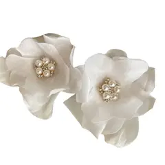 GENERICO - Aros NF flor blanco perla