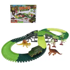 ANSALDO - Pista Flexible Dinosaurio 137 Piezas Con Luces