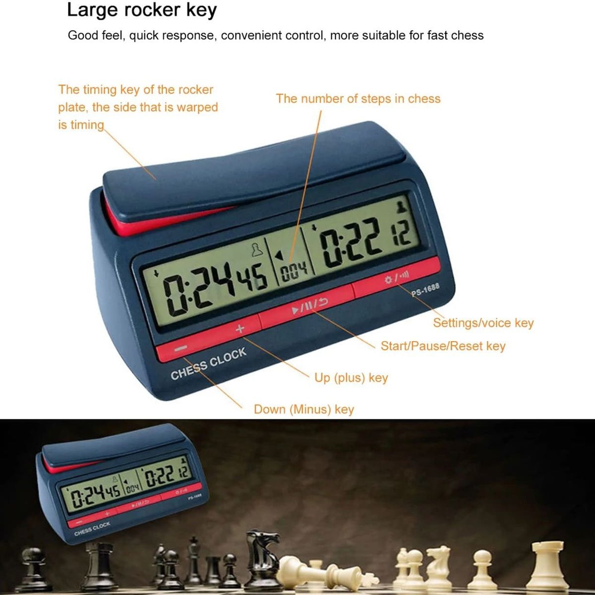 GENERICO - Reloj Ajedrez Temporizador Digital Profesional Juego Mesa