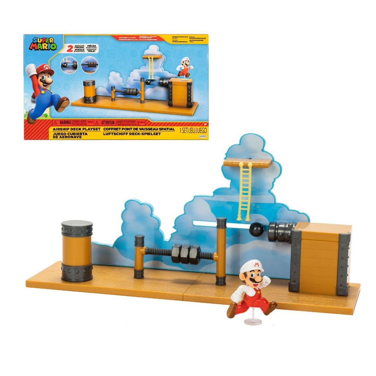 NINTENDO - Playset Nintendo Airship Deck con figura Fire Mario