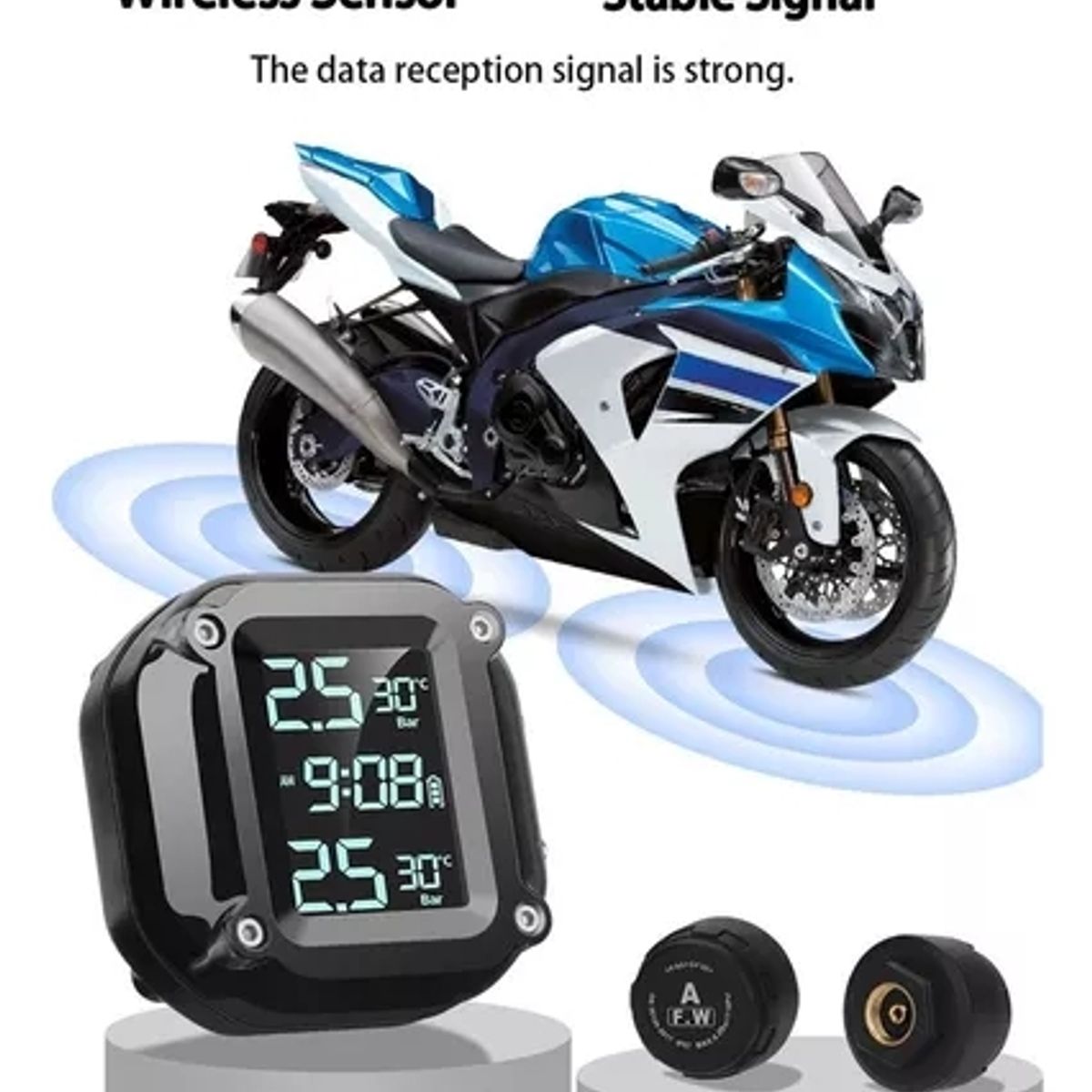 GENERICO - Sensor De Presion y Temperatura Neumaticos  De Moto TPMS