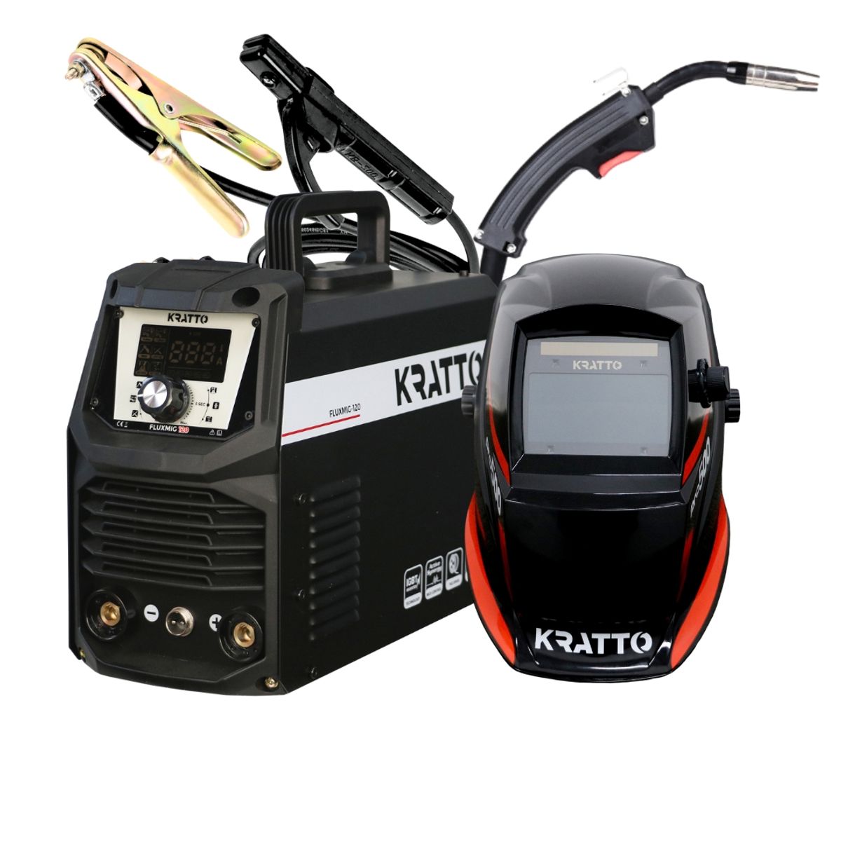 KRATTO - KRATTO #3: Soldadora FLUX MIG-120  4 EN 1[20-120A] + Mascara