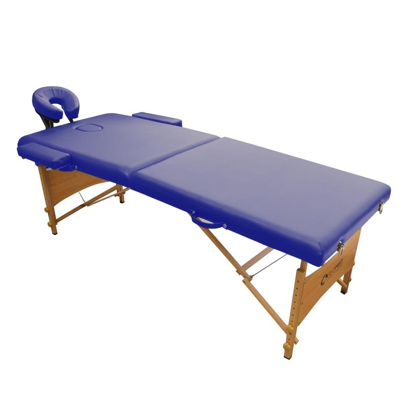 GLOMED - Camilla de Masajes Plegable Madera Azul GLOMED