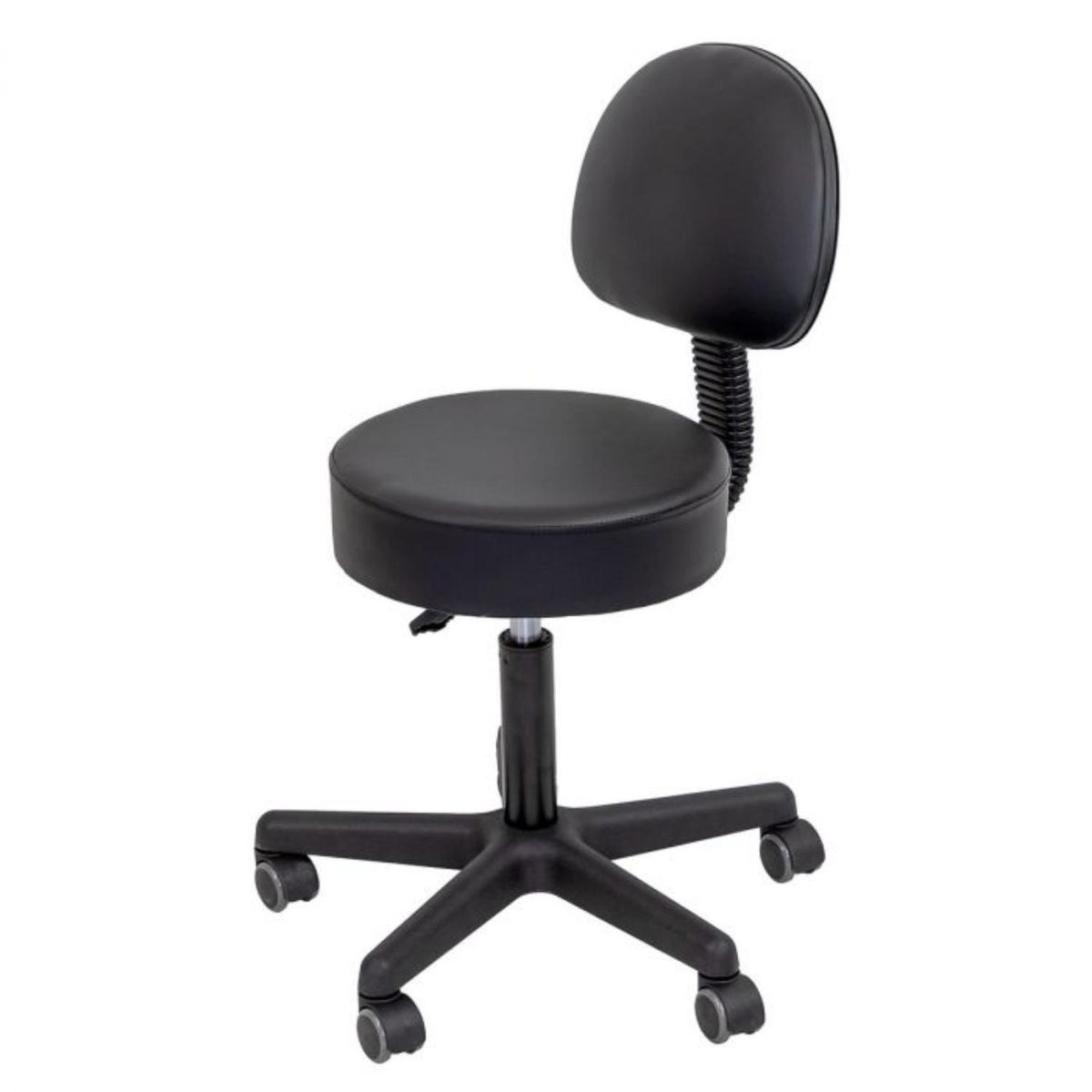 GLOMED - Piso Taburete Consulta Médica Con Respaldo - Negro GLOMED