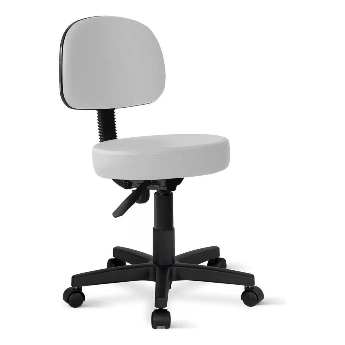 GLOMED - Piso Taburete Consulta Médica con Respaldo - Blanco GLOMED