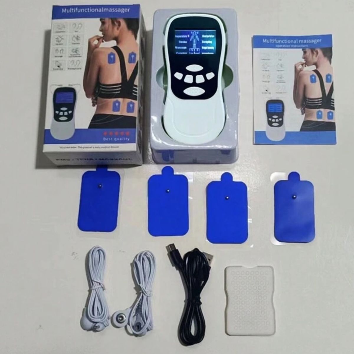 GENERICO - Dispositivo de Fisioterapia Recargable 4 Almohadillas