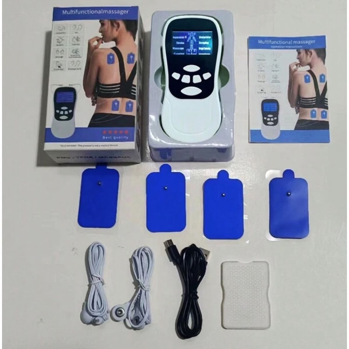 GENERICO - Dispositivo de Fisioterapia Recargable 4 Almohadillas