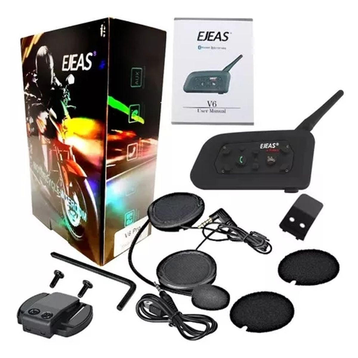 EJEAS - Intercomunicador  6 Pilotos  Manos Libres V6  Pro