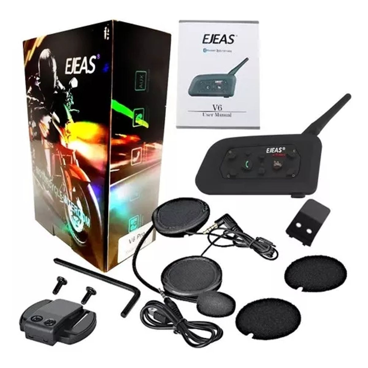 EJEAS - Intercomunicador  6 Pilotos  Manos Libres V6  Pro