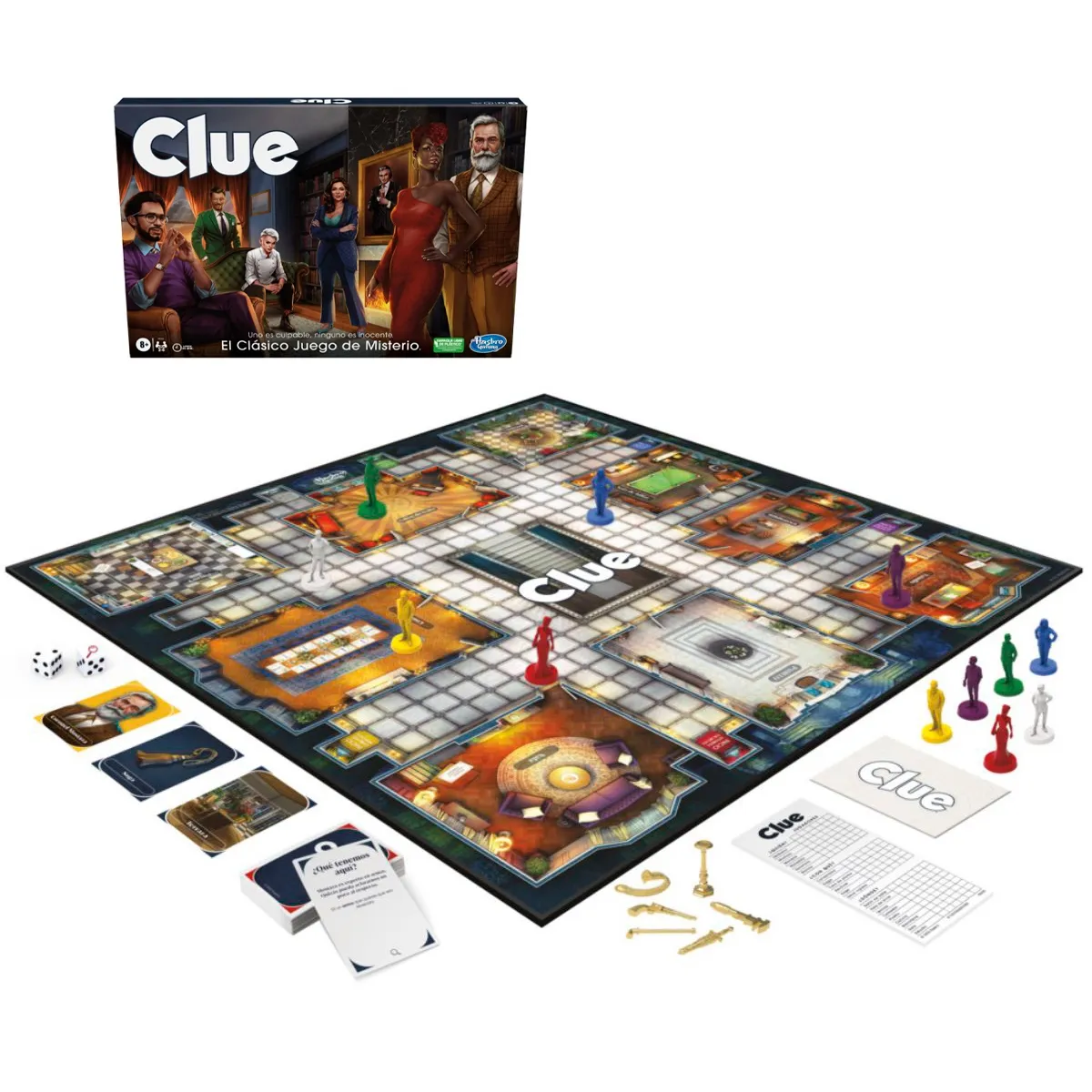 MONOPOLY - Juego de mesa GAMING Clue detectivesco para 3 a 6 jugadores