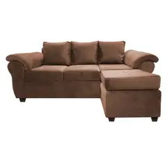 MUEBLES MPR - Sofá Seccional Ezeiza Felpa Café