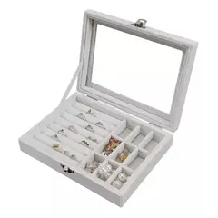 OFERTABKN - Joyero Organizador De Plush Portatil Multiusos Gris