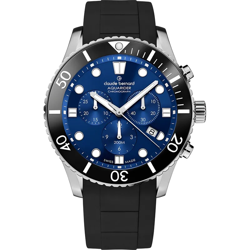 CLAUDE BERNARD - Reloj Claude Bernard Aquarider Cronografo 43mm Azul Hombre