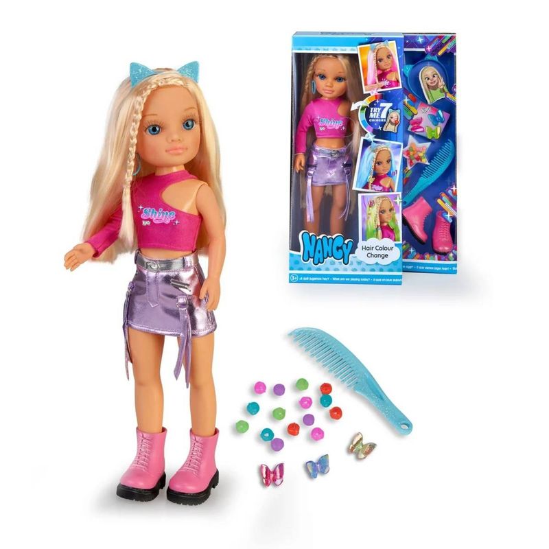 FAMOSA - Muñeca Nancy Cambia Color Del Pelo De 43 Cms