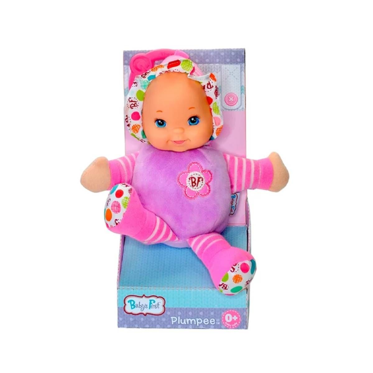 ANSALDO - Muñeca Babys First para bebé suave con sonido 23 cm rosado