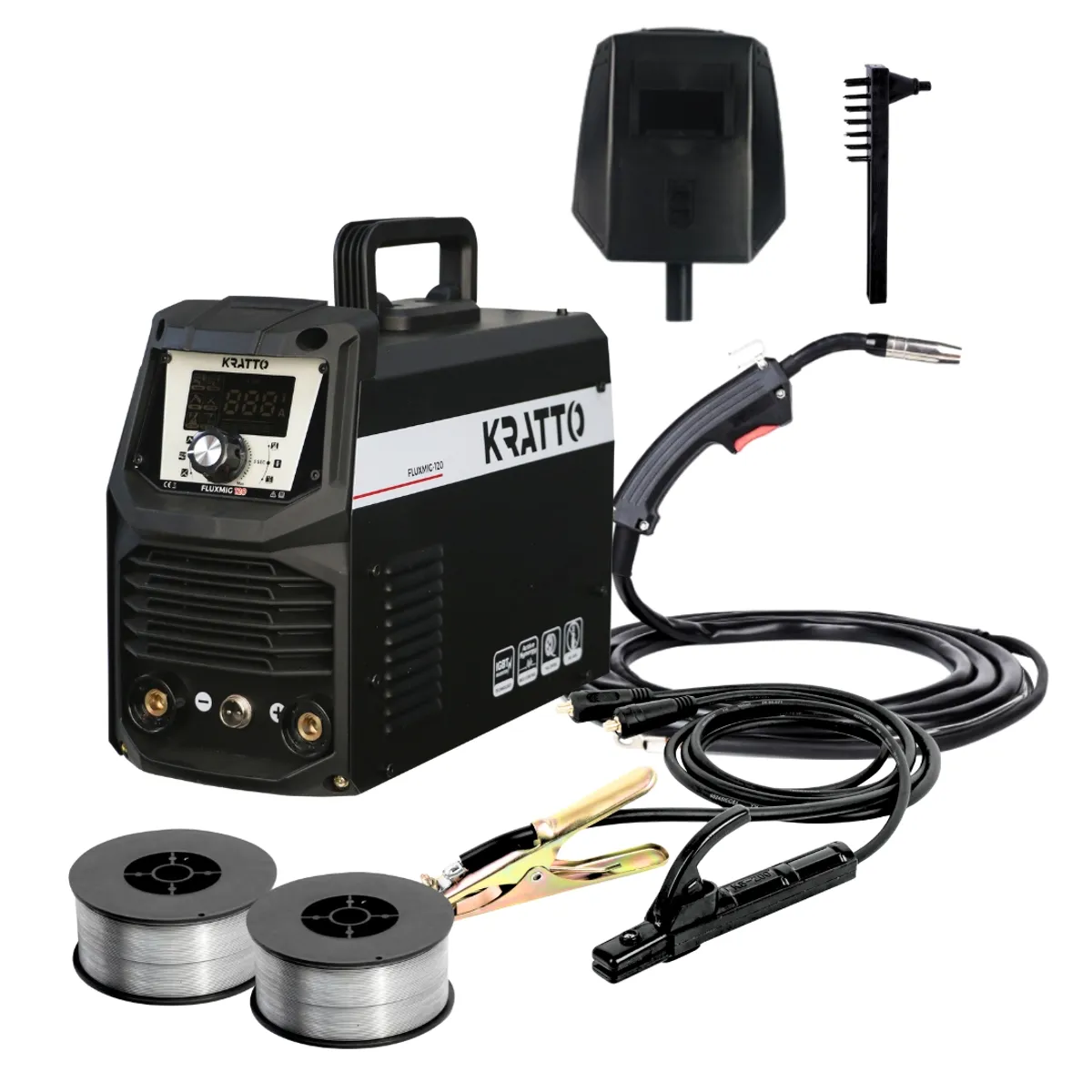 KRATTO - KRATTO #6: Soldadora FLUX MIG-120 4 EN 1[20-120A] y 2kg alambre 0.8mm