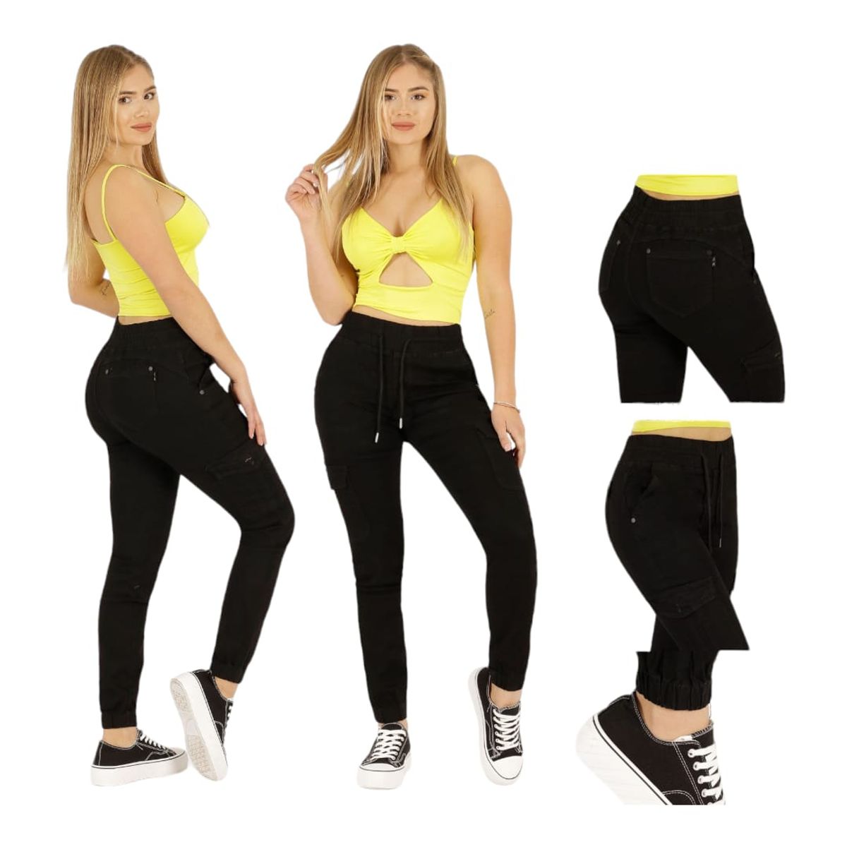 TODO CALZA2 - Jeans Moda Mujer Tipo Cargo Elasticado
