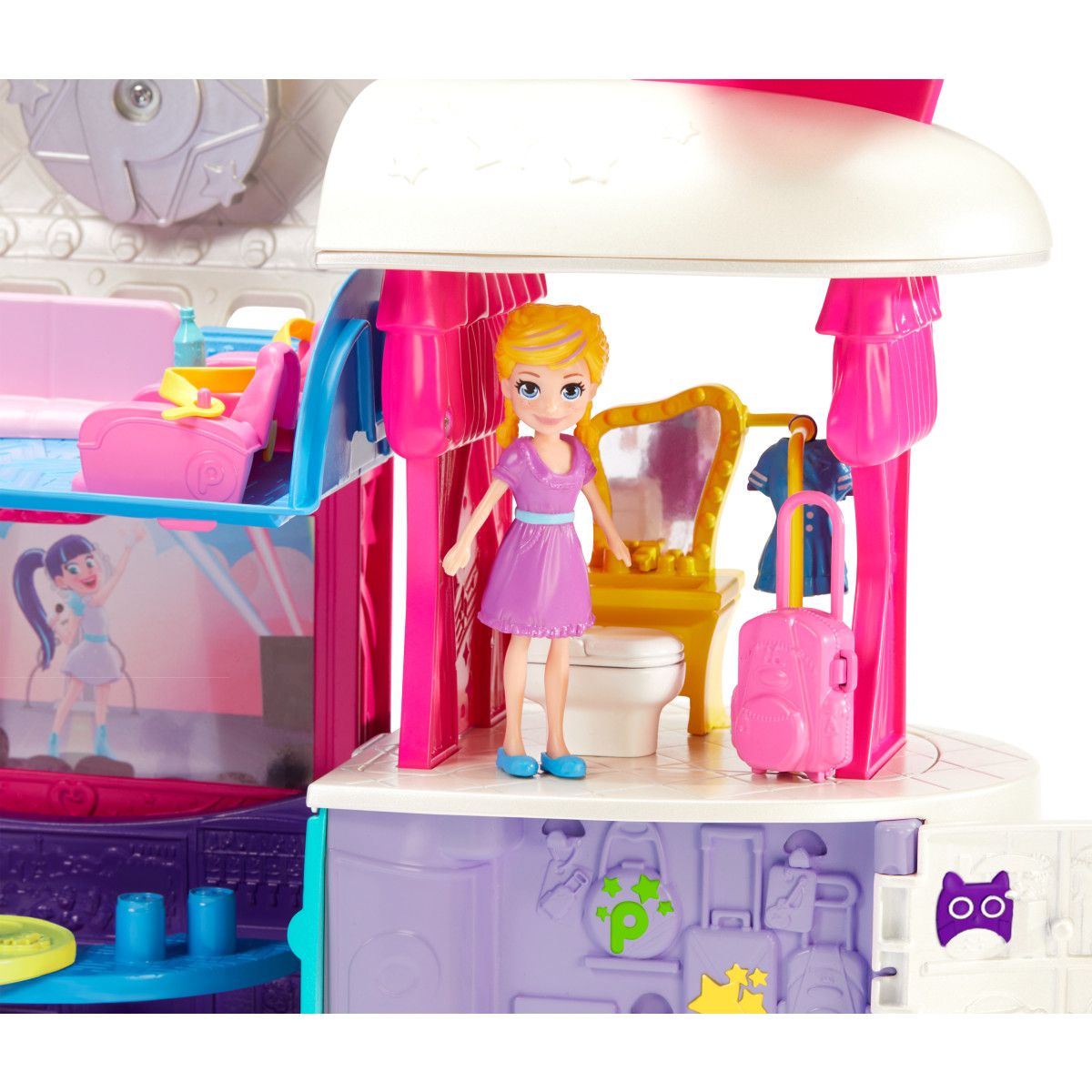 POLLY POCKET - Muñeca POLLY POCKET mega jet de viaje con accesorios