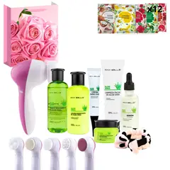 MAX BELLE - Kit Skincare Aloe Vera Loción Tónico Serum Mascarilla Maquina