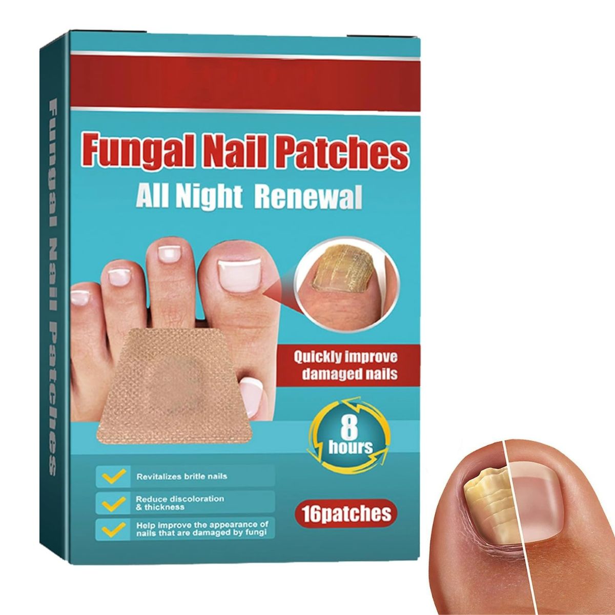 GENERICO - Parches Nocturnos Para Tratamiento Hongos De Uñas Onicomicosis