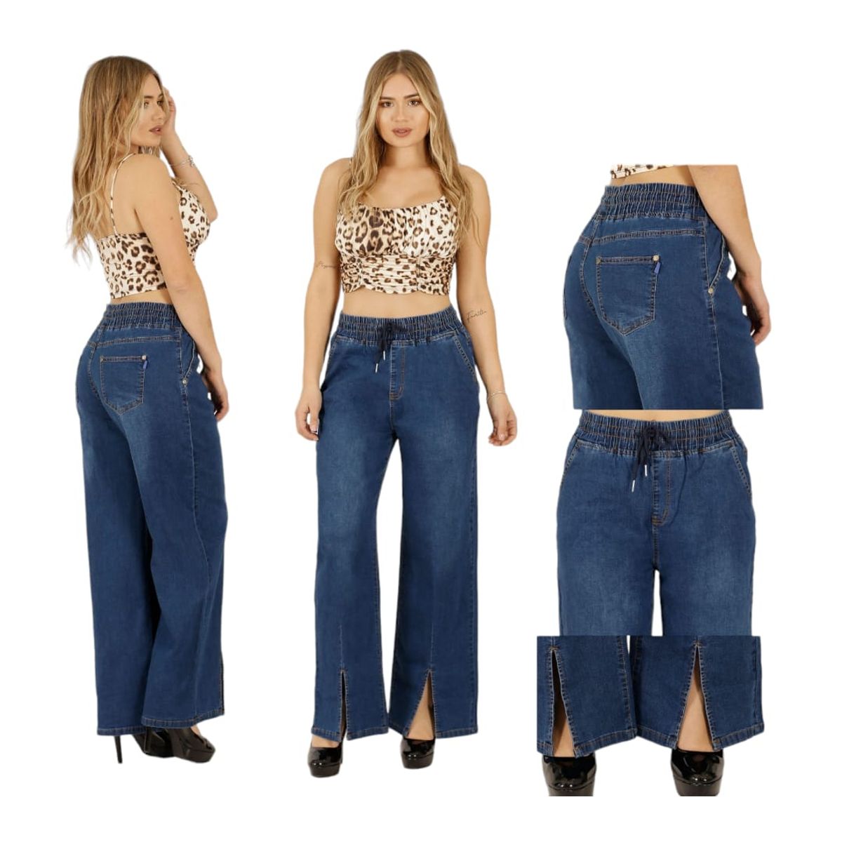 TODO CALZA2 - Jeans Palazzo Moda Mujer Elasticado