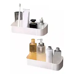 OFERTABKN - Organizador Ducha Baño Cocina Plástico Adhesivo Con Perchas