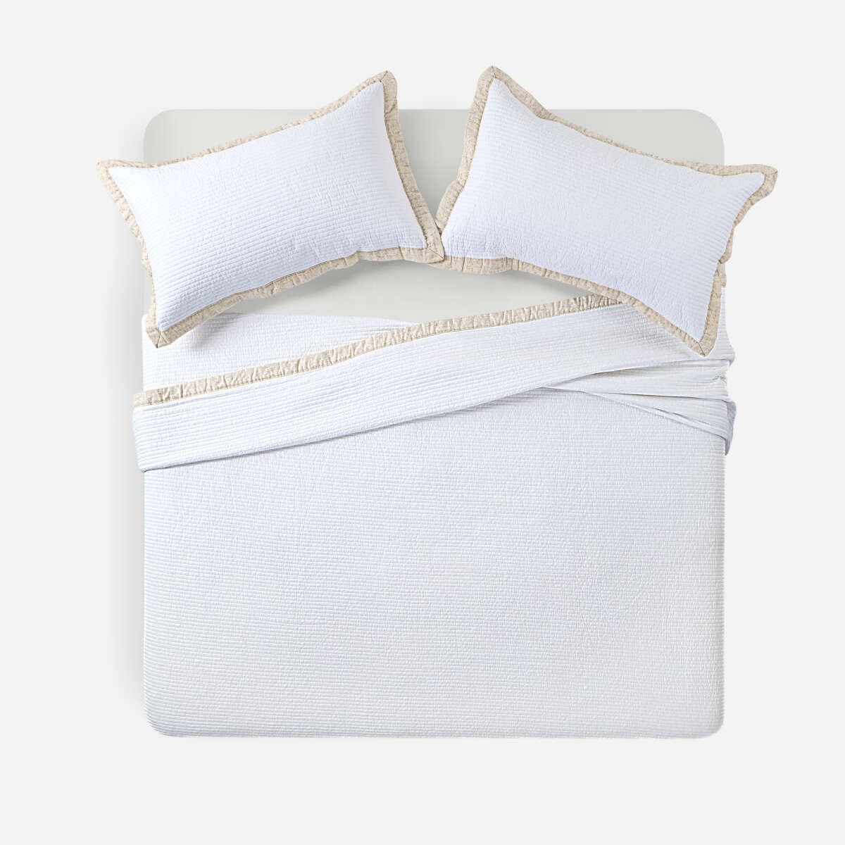 ROSEN - Cubrecama Algodón Albona Blanco 1,5 Plazas