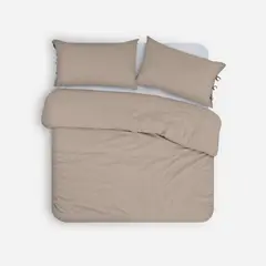 ROSEN - Funda Plumón Lino-Algodón Pure Liso Verde Oliva 1 Plaza