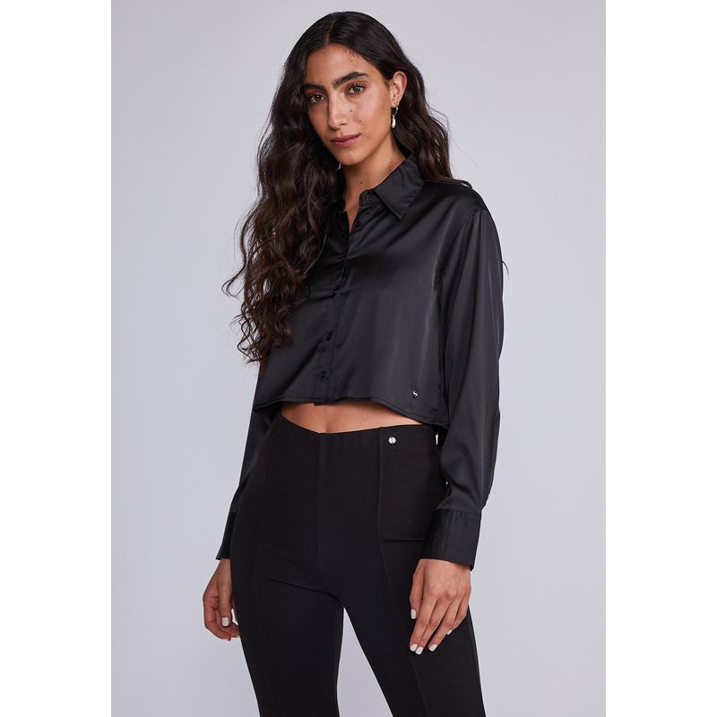SIOUX - Blusa Mujer Negro Night Corta Ajustable Sioux