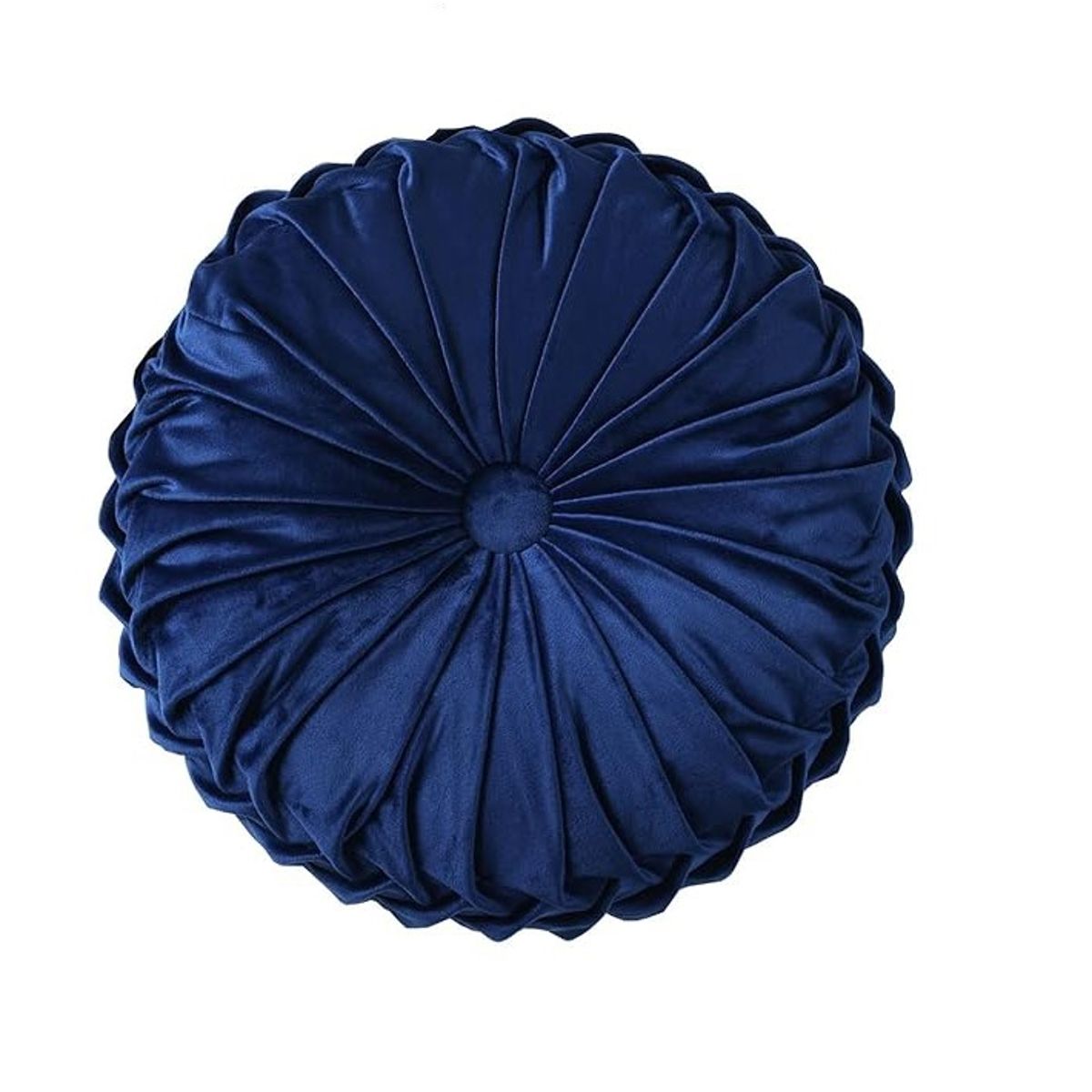GENERICO - Cojín Redondo Terciopelo Velvet Azul Boho Chic 35 Cm