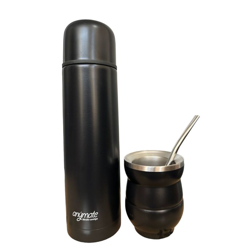 GENERICO - Mate Con Bombilla 160ml + Termo Bala 500ml Anymate