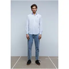 SCALPERS - Camisa Vestir Calavera Contraste Skyblue Check