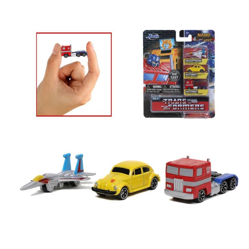 TRANSFORMERS - Pack 3 Vehículos Nano De 4 Cm Transformers
