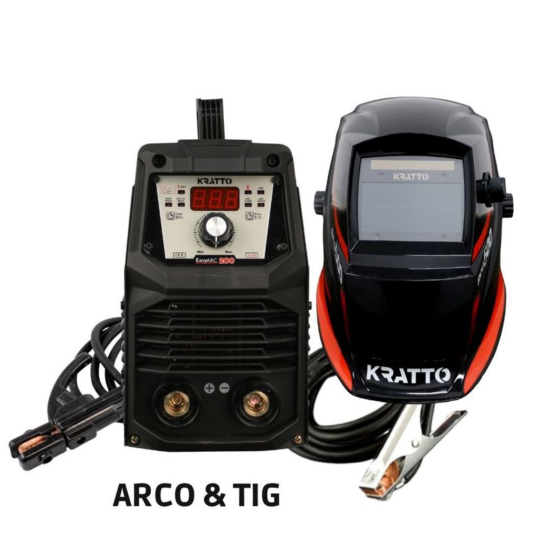 KRATTO - KRATTO1 Soldadora Inverter EASYARC-200 ARCO+TIG 200A +Mascara
