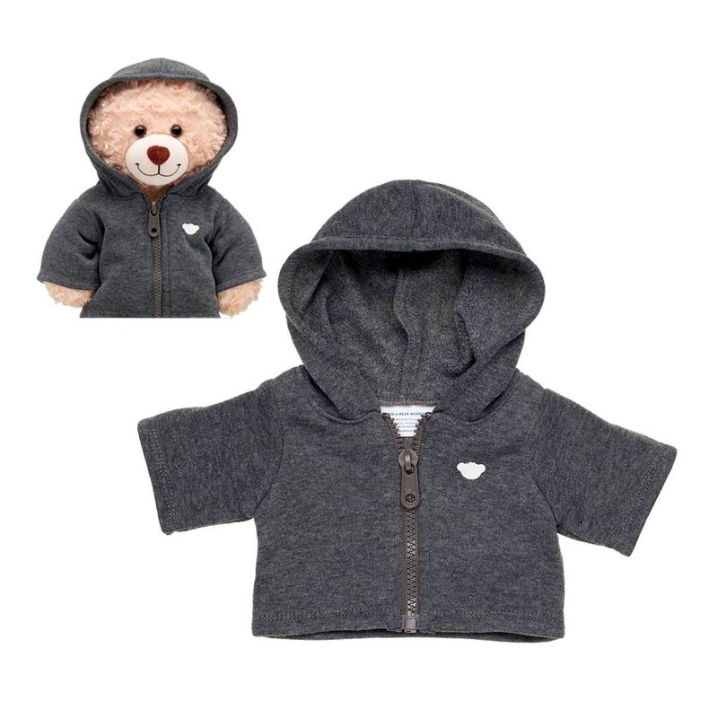 BUILD A BEAR - Poleron Cierre Gris Oscuro Build-A-Bear
