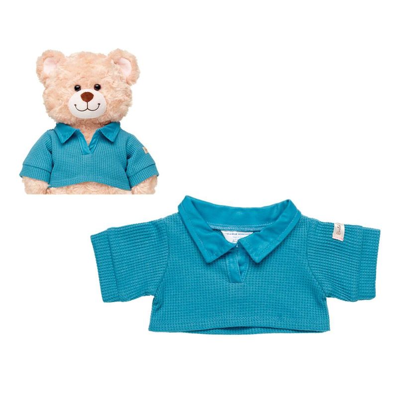 BUILD A BEAR - Polera Waffle Azul Build-A-Bear