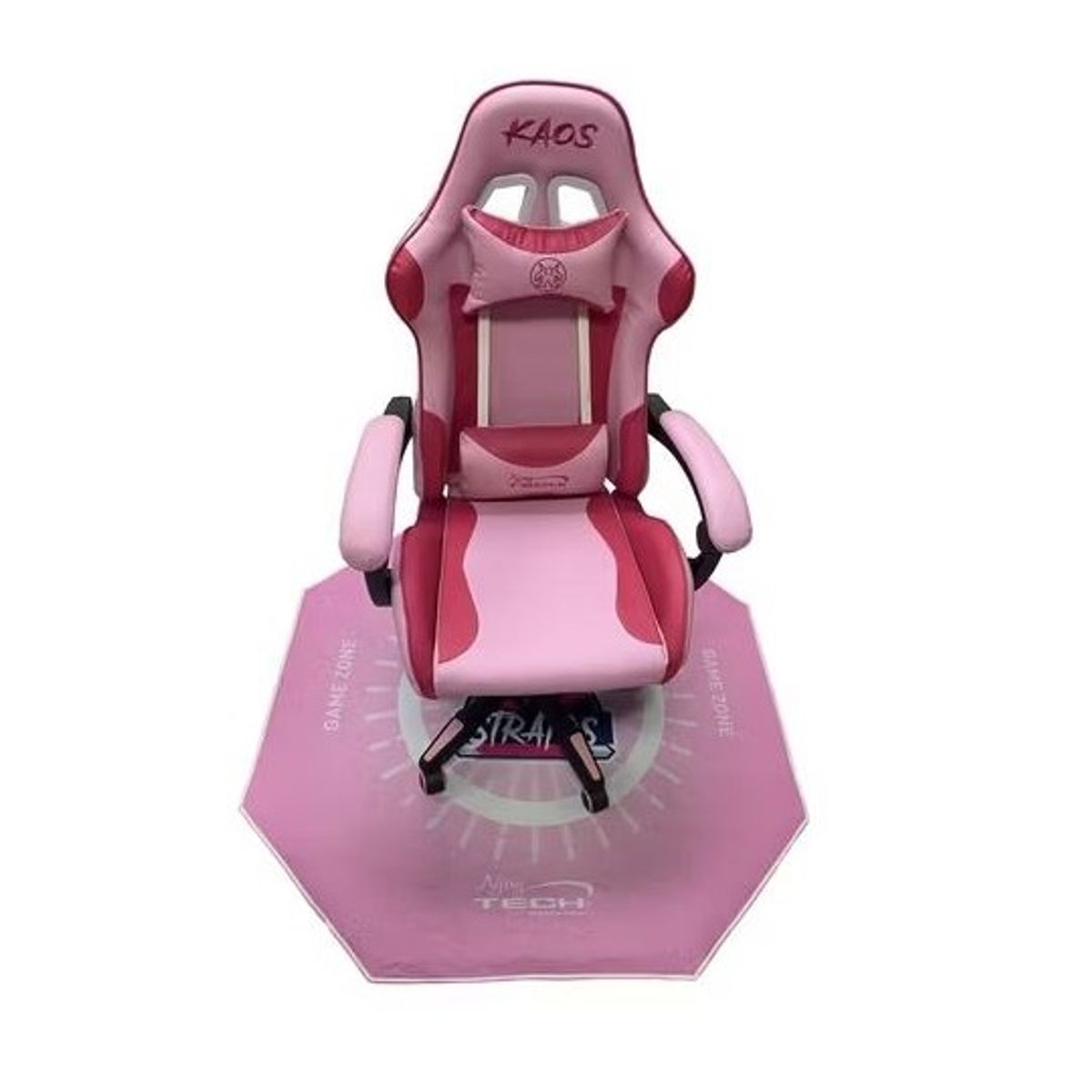 NJOY TECH - Alfombra Gamer STRATOS NJOYTECH 120X120 Para Sillas Gamer Rosada