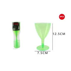 GENERICO - Copas Acrílicas De Vino Verde 6 Pcs